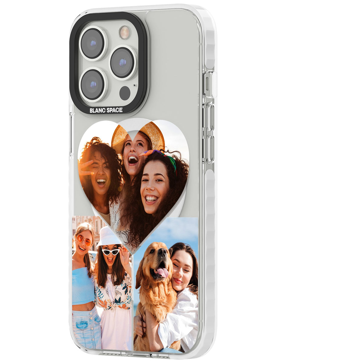 Personalised Heart Photo iPhone 13 Pro / iPhone 13 Pro Max / iPhone 14 Pro / iPhone 14 Pro Max / iPhone 15 Pro / iPhone 15 Pro Max Impact Pro Clear Phone Case side