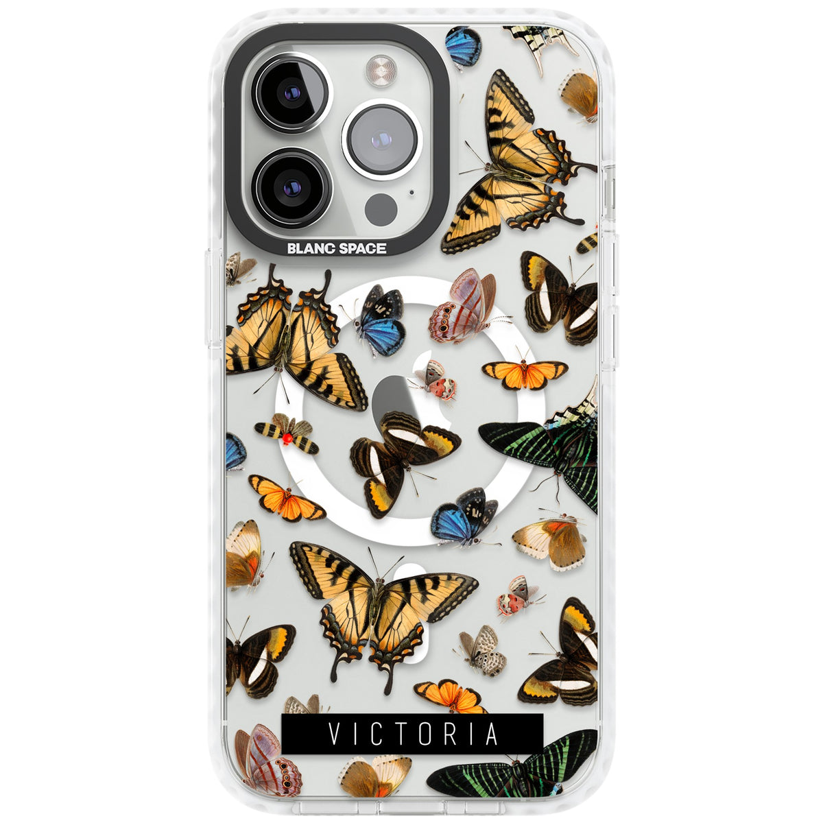 Personalised Butterfly Archive iPhone 13 Pro / iPhone 13 Pro Max / iPhone 14 Pro / iPhone 14 Pro Max / iPhone 15 Pro / iPhone 15 Pro Max Impact Pro Clear Phone Case front
