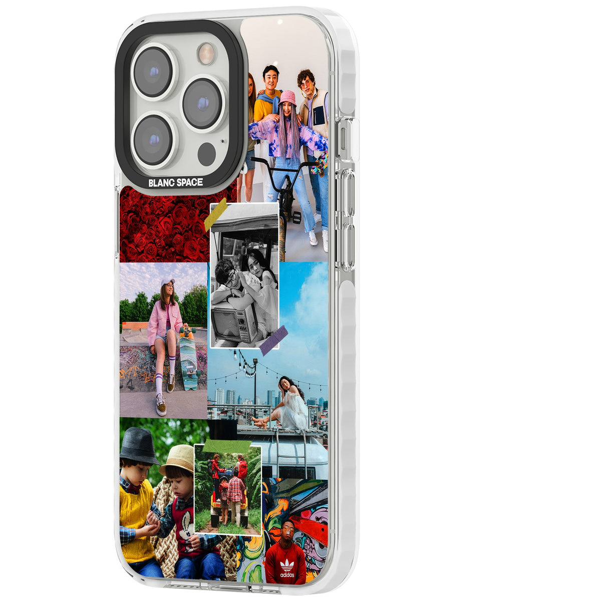 Personalised Photo Collage iPhone 13 Pro / iPhone 13 Pro Max / iPhone 14 Pro / iPhone 14 Pro Max / iPhone 15 Pro / iPhone 15 Pro Max Impact Pro Clear Phone Case side