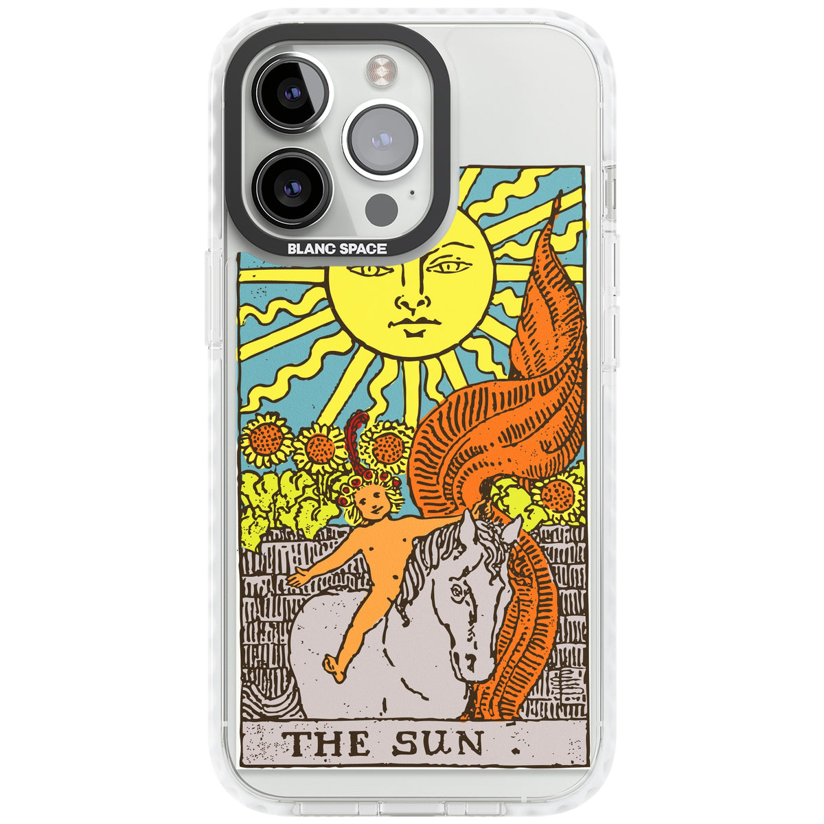 Personalised The Sun Tarot Card (Color) iPhone 13 Pro / iPhone 13 Pro Max / iPhone 14 Pro / iPhone 14 Pro Max / iPhone 15 Pro / iPhone 15 Pro Max Impact Pro Clear Phone Case front