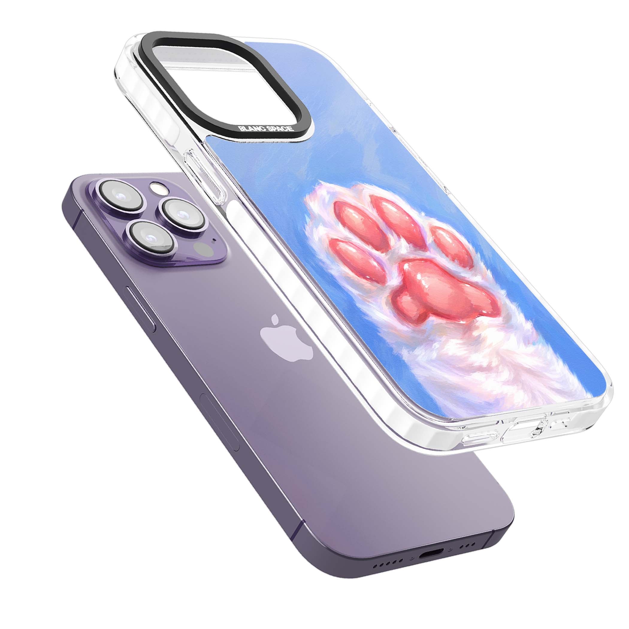 Soft White Paw cute iPhone case | Impact Magsafe case for iPhone 13 Pro, iPhone 14 Pro, iPhone 15 Pro