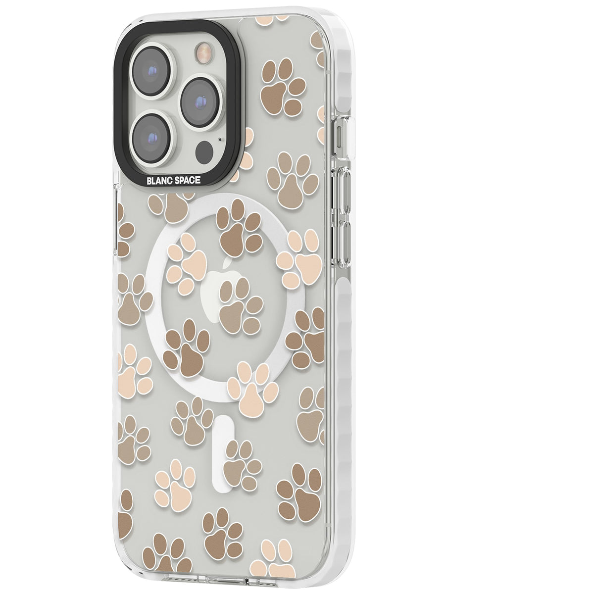 Paw Prints iPhone 13 Pro / iPhone 13 Pro Max / iPhone 14 Pro / iPhone 14 Pro Max / iPhone 15 Pro / iPhone 15 Pro Max Impact Pro Clear Phone Case side