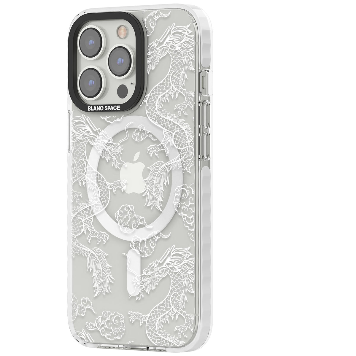 White Dragon Dynasty iPhone 13 Pro / iPhone 13 Pro Max / iPhone 14 Pro / iPhone 14 Pro Max / iPhone 15 Pro / iPhone 15 Pro Max Impact Pro Clear Phone Case side
