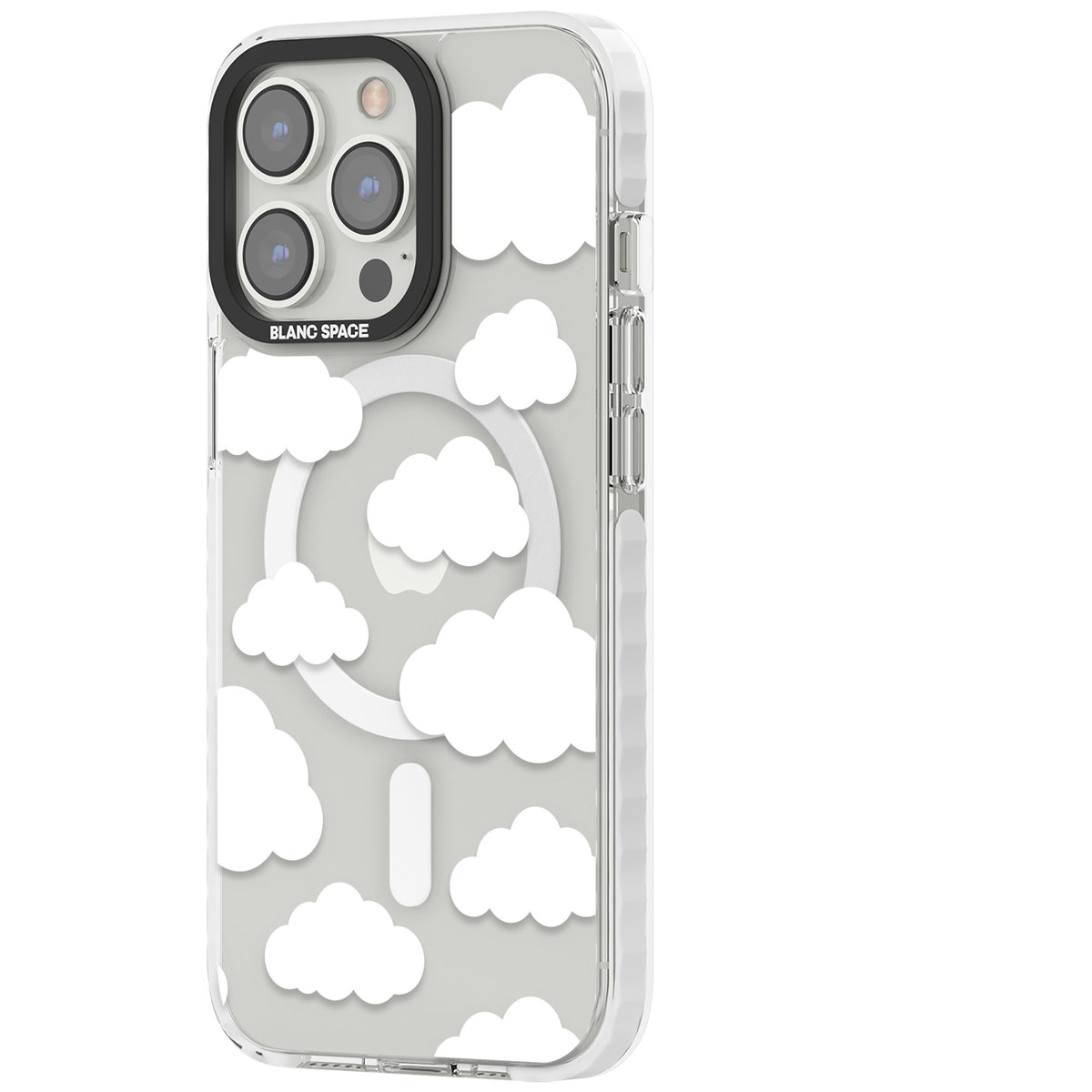 Cloud Pattern iPhone 13 Pro / iPhone 13 Pro Max / iPhone 14 Pro / iPhone 14 Pro Max / iPhone 15 Pro / iPhone 15 Pro Max Impact Pro Clear Phone Case side