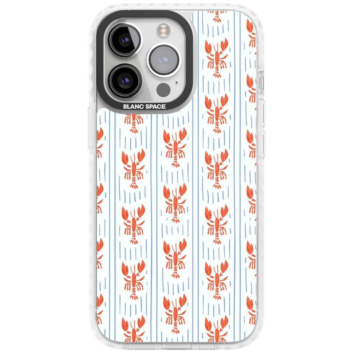 Lobster Stripes iPhone 13 Pro / iPhone 13 Pro Max / iPhone 14 Pro / iPhone 14 Pro Max / iPhone 15 Pro / iPhone 15 Pro Max Impact Pro Clear Phone Case front