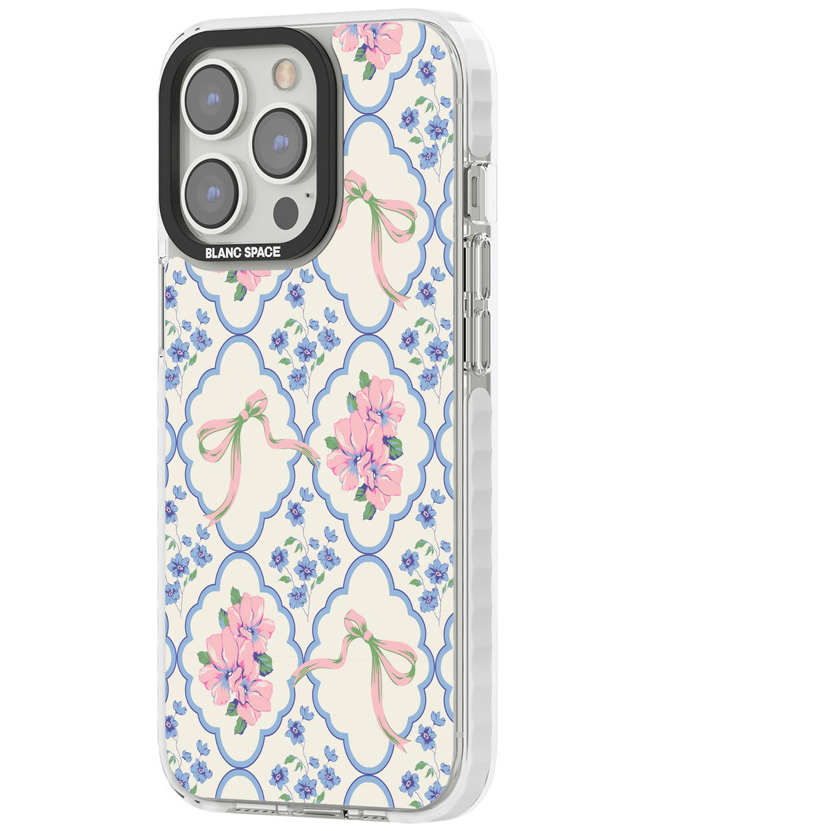 Ribbon Lattice iPhone 13 Pro / iPhone 13 Pro Max / iPhone 14 Pro / iPhone 14 Pro Max / iPhone 15 Pro / iPhone 15 Pro Max Impact Pro Clear Phone Case side