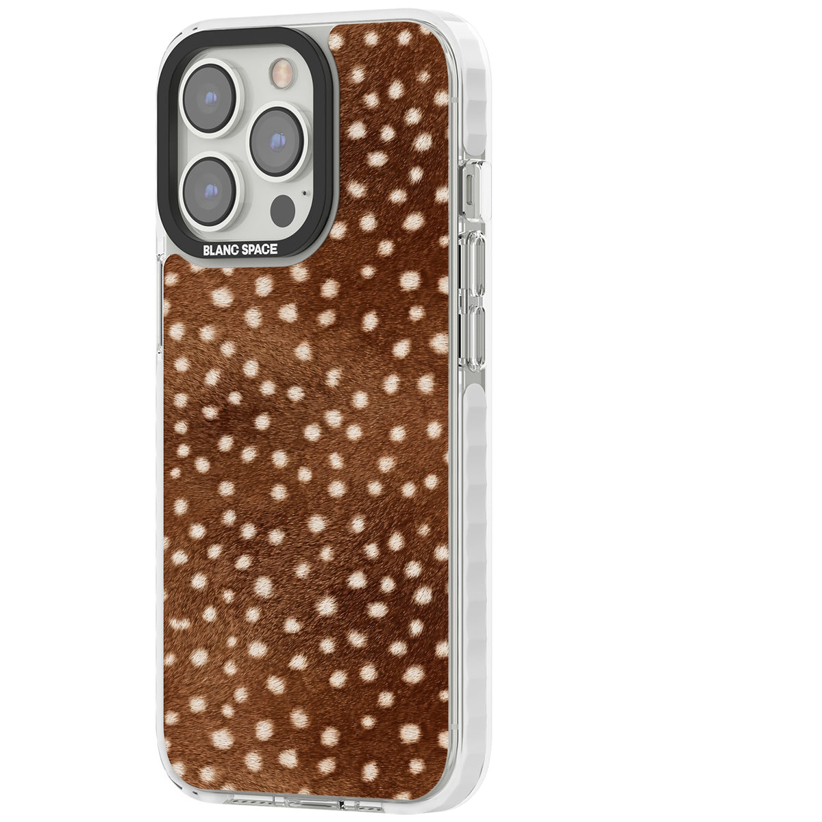 Deer Print iPhone 13 Pro / iPhone 13 Pro Max / iPhone 14 Pro / iPhone 14 Pro Max / iPhone 15 Pro / iPhone 15 Pro Max Impact Pro Clear Phone Case side