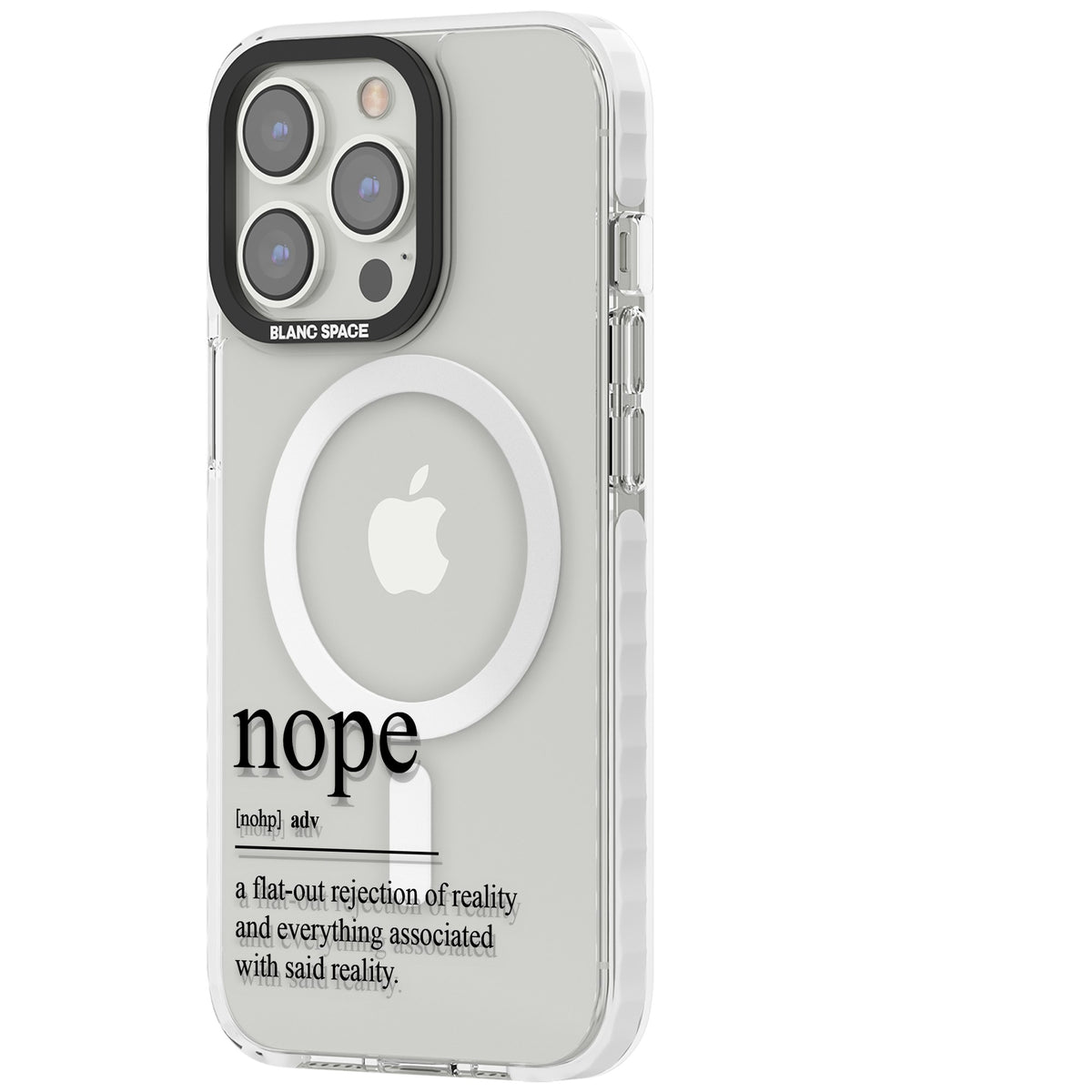 Nope iPhone 13 Pro / iPhone 13 Pro Max / iPhone 14 Pro / iPhone 14 Pro Max / iPhone 15 Pro / iPhone 15 Pro Max Impact Pro Clear Phone Case side
