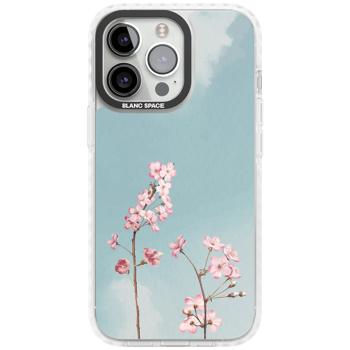 Blossom Flower Sky iPhone 13 Pro / iPhone 13 Pro Max / iPhone 14 Pro / iPhone 14 Pro Max / iPhone 15 Pro / iPhone 15 Pro Max Impact Pro Clear Phone Case front