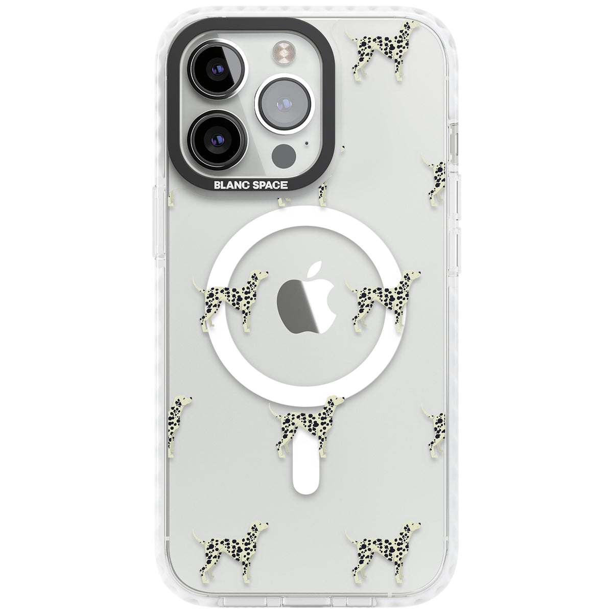 Dalmatian Dog Pattern iPhone 13 Pro / iPhone 13 Pro Max / iPhone 14 Pro / iPhone 14 Pro Max / iPhone 15 Pro / iPhone 15 Pro Max Impact Pro Clear Phone Case front