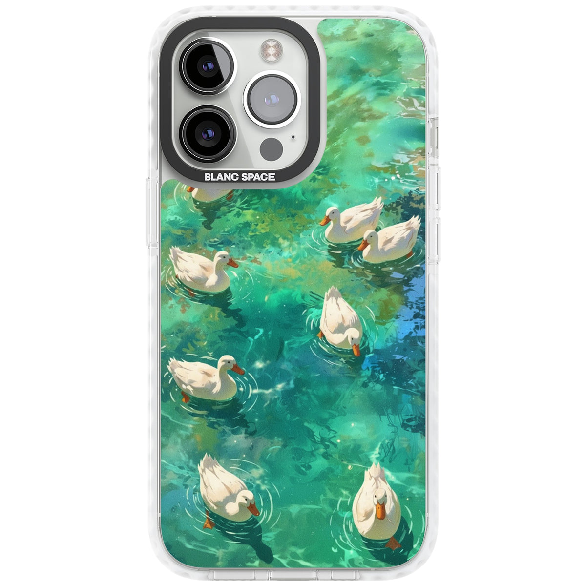 Ducks In The Pond iPhone 13 Pro / iPhone 13 Pro Max / iPhone 14 Pro / iPhone 14 Pro Max / iPhone 15 Pro / iPhone 15 Pro Max Impact Pro Clear Phone Case front