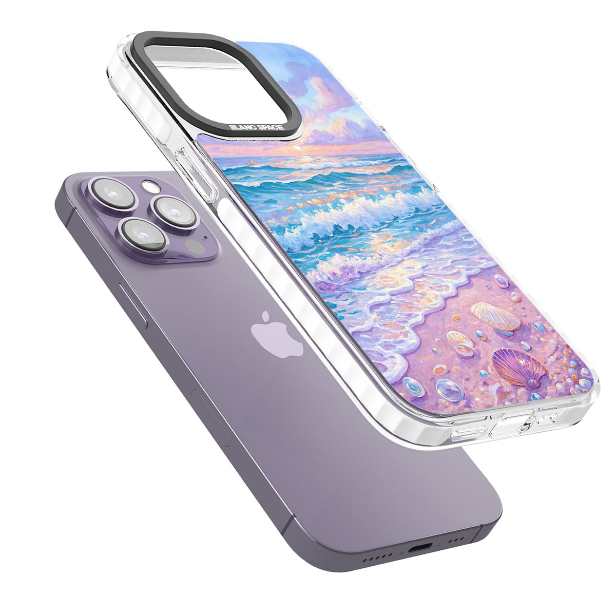 Pearl Shore iPhone 13 Pro / iPhone 13 Pro Max / iPhone 14 Pro / iPhone 14 Pro Max / iPhone 15 Pro / iPhone 15 Pro Max Impact Pro Clear Phone Case angled