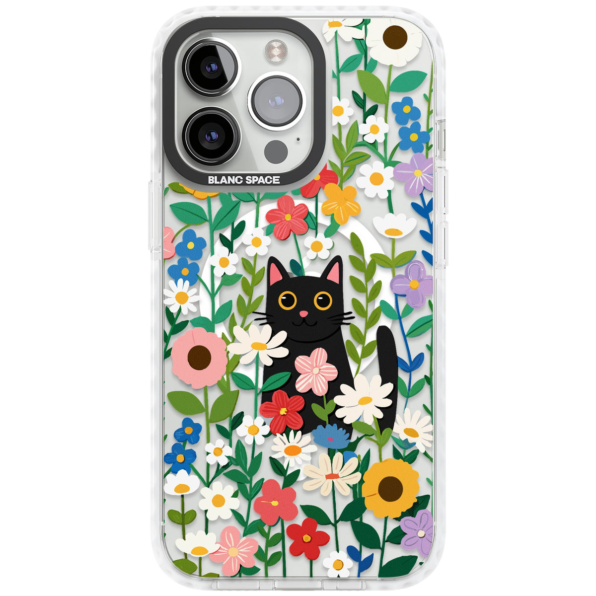 Whiskers & Wildflowers iPhone 13 Pro / iPhone 13 Pro Max / iPhone 14 Pro / iPhone 14 Pro Max / iPhone 15 Pro / iPhone 15 Pro Max Impact Pro Clear Phone Case front
