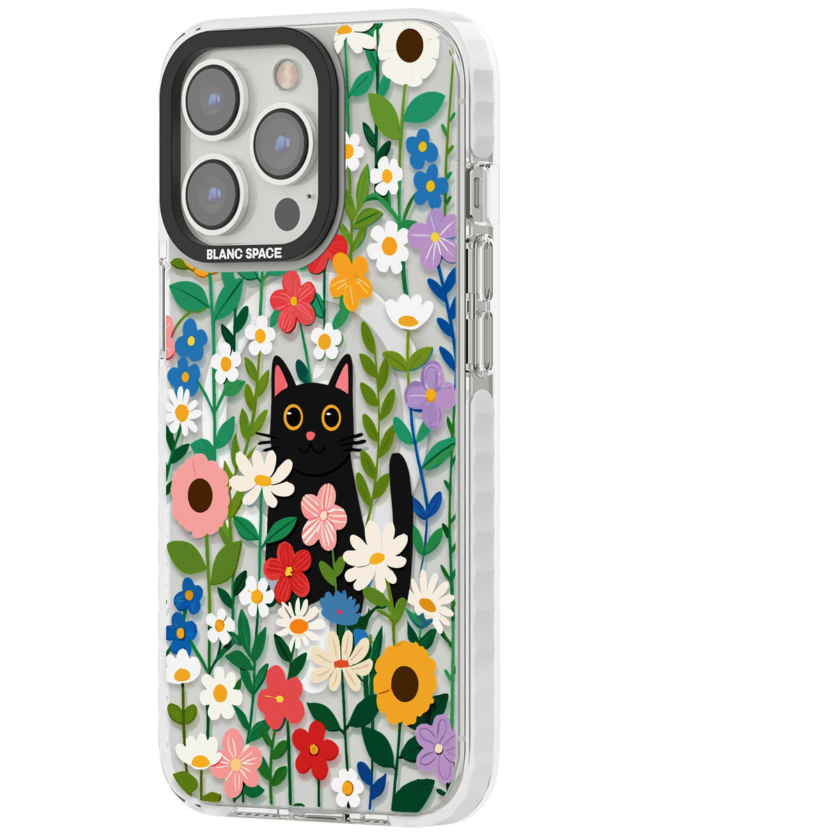 Whiskers & Wildflowers iPhone 13 Pro / iPhone 13 Pro Max / iPhone 14 Pro / iPhone 14 Pro Max / iPhone 15 Pro / iPhone 15 Pro Max Impact Pro Clear Phone Case side
