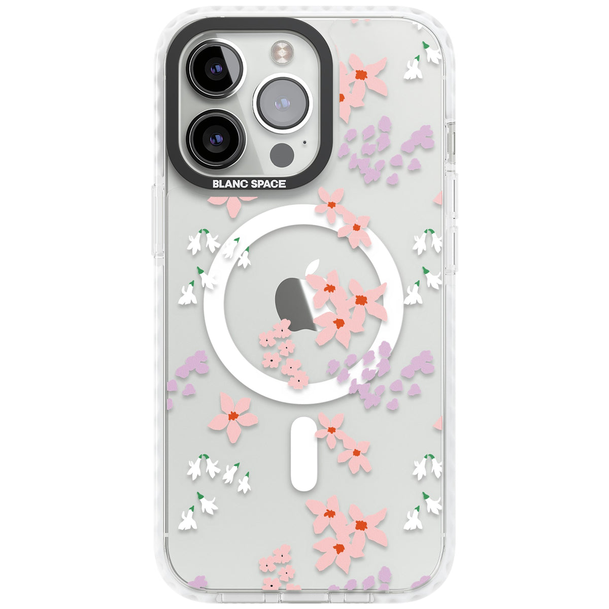 Rose & Violet Flower Mix iPhone 13 Pro / iPhone 13 Pro Max / iPhone 14 Pro / iPhone 14 Pro Max / iPhone 15 Pro / iPhone 15 Pro Max Impact Pro Clear Phone Case front