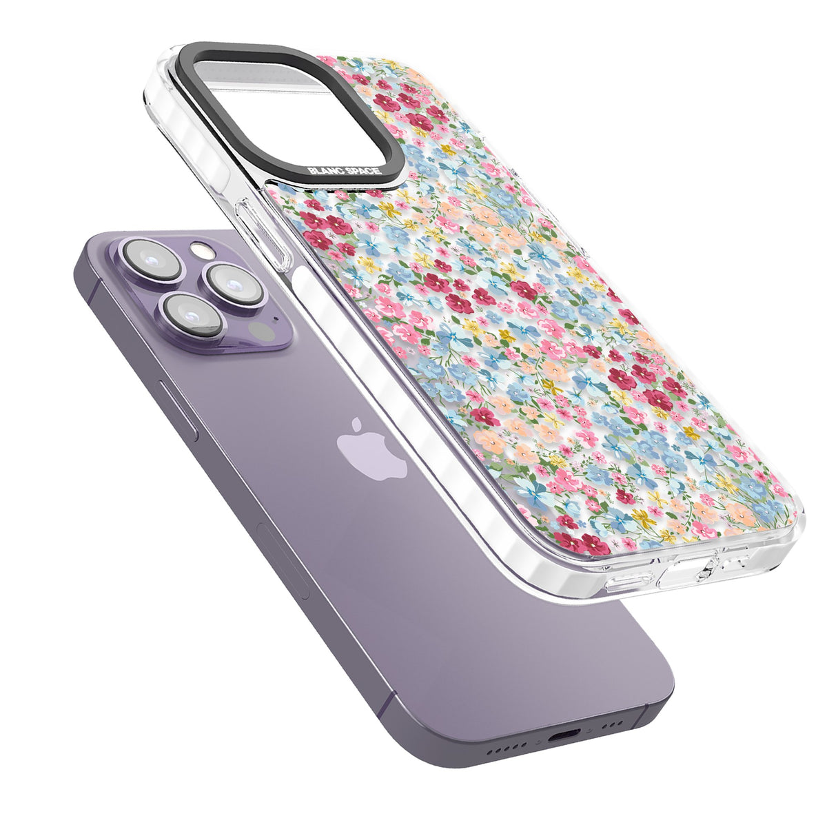 Venetian Meadow iPhone 13 Pro / iPhone 13 Pro Max / iPhone 14 Pro / iPhone 14 Pro Max / iPhone 15 Pro / iPhone 15 Pro Max Impact Pro Clear Phone Case angled