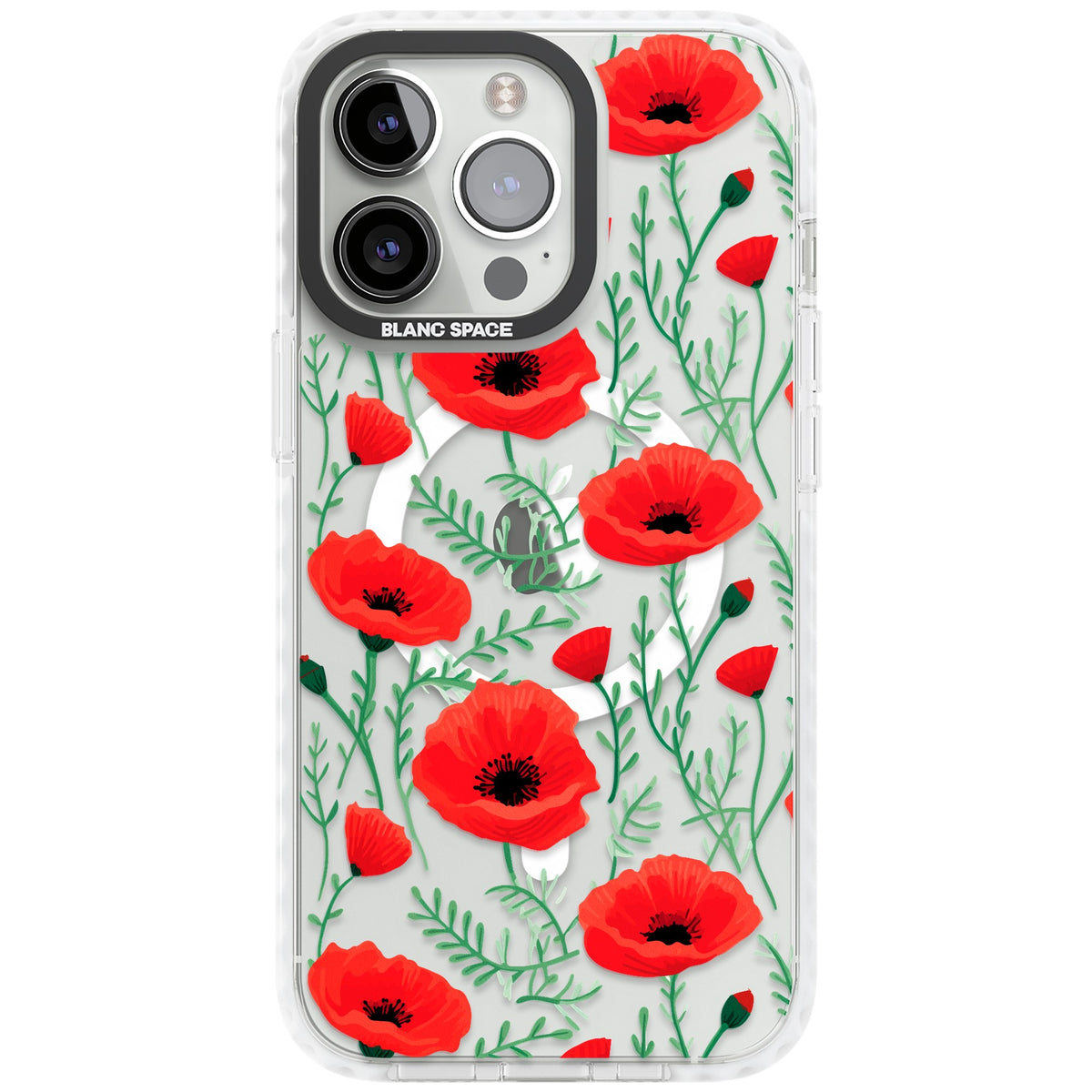 Poppy Garden iPhone 13 Pro / iPhone 13 Pro Max / iPhone 14 Pro / iPhone 14 Pro Max / iPhone 15 Pro / iPhone 15 Pro Max Impact Pro Clear Phone Case front
