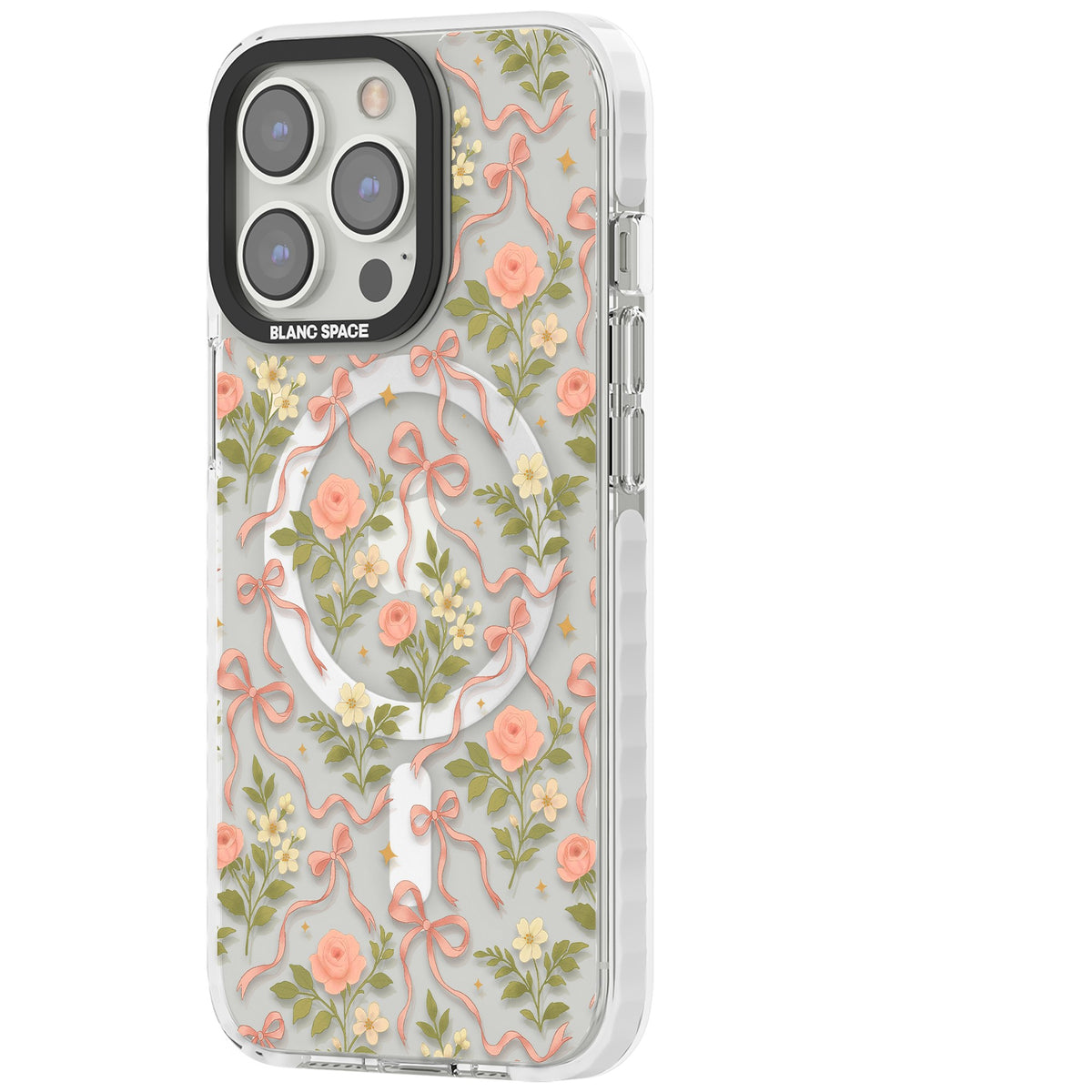 Ribbon Garden iPhone 13 Pro / iPhone 13 Pro Max / iPhone 14 Pro / iPhone 14 Pro Max / iPhone 15 Pro / iPhone 15 Pro Max Impact Pro Clear Phone Case side