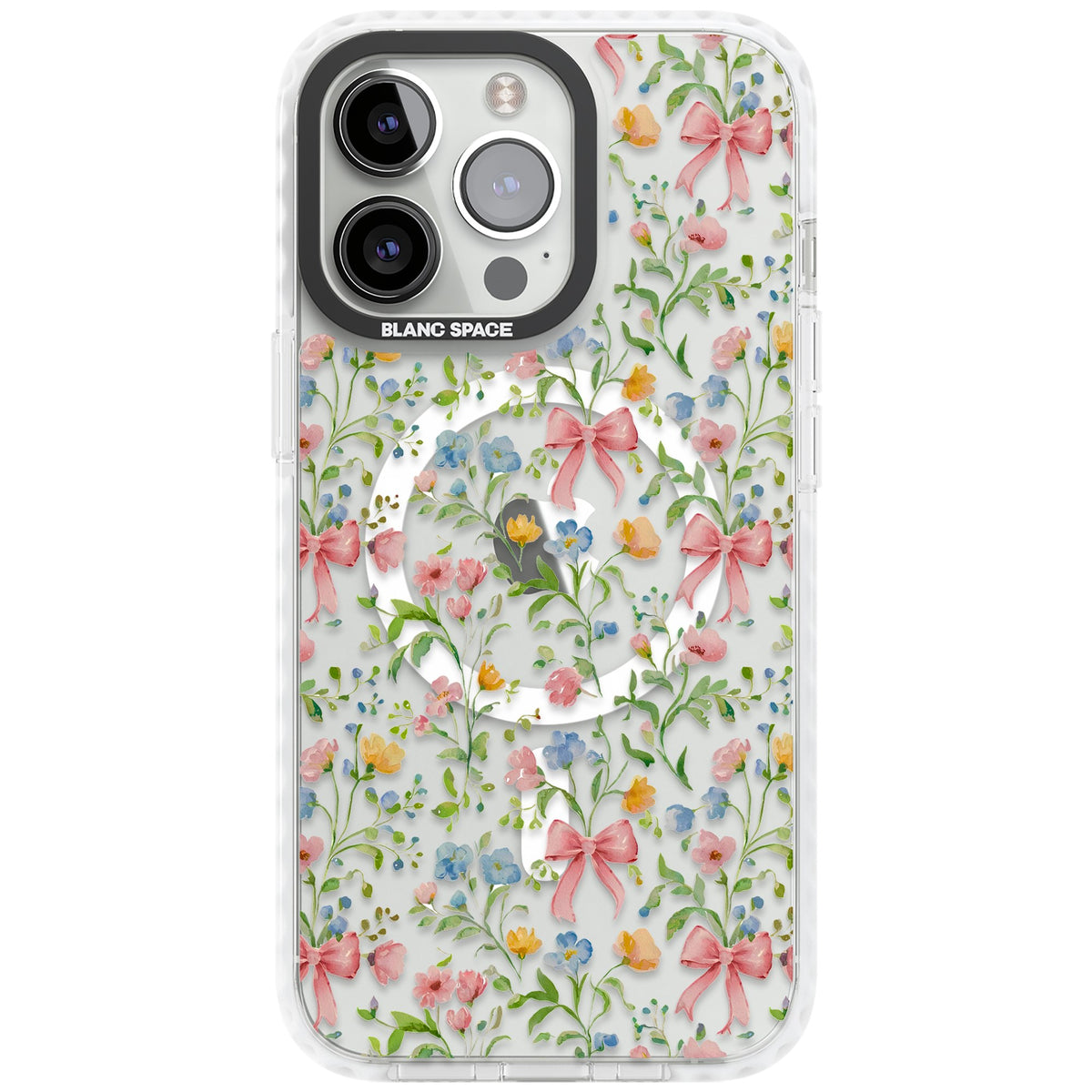 Ribbons & Wildflowers iPhone 13 Pro / iPhone 13 Pro Max / iPhone 14 Pro / iPhone 14 Pro Max / iPhone 15 Pro / iPhone 15 Pro Max Impact Pro Clear Phone Case front