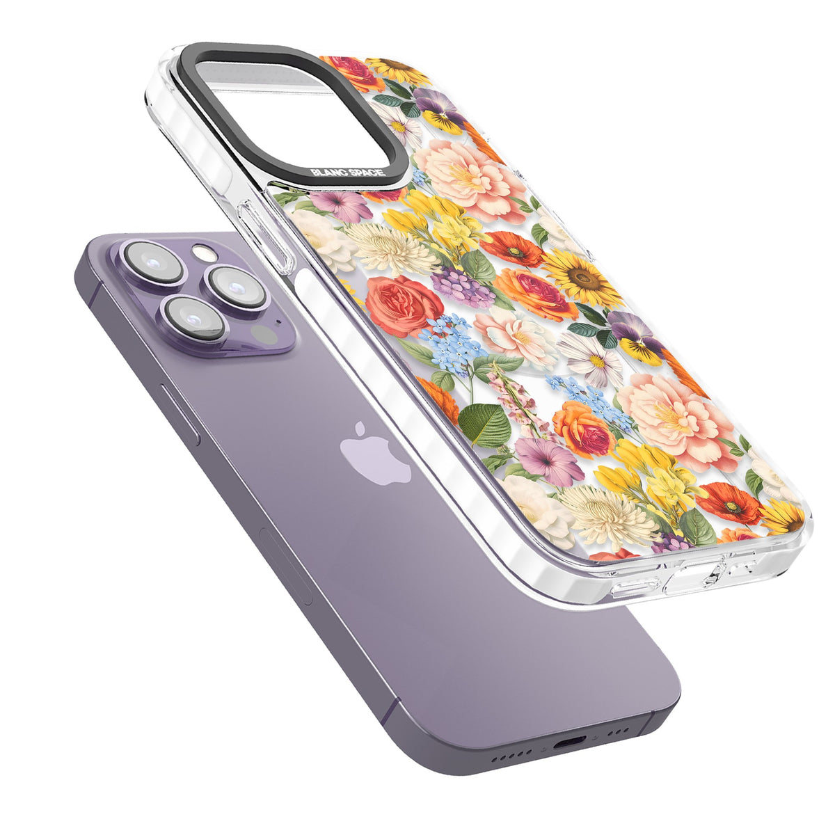 Bloom Basket iPhone 13 Pro / iPhone 13 Pro Max / iPhone 14 Pro / iPhone 14 Pro Max / iPhone 15 Pro / iPhone 15 Pro Max Impact Pro Clear Phone Case angled