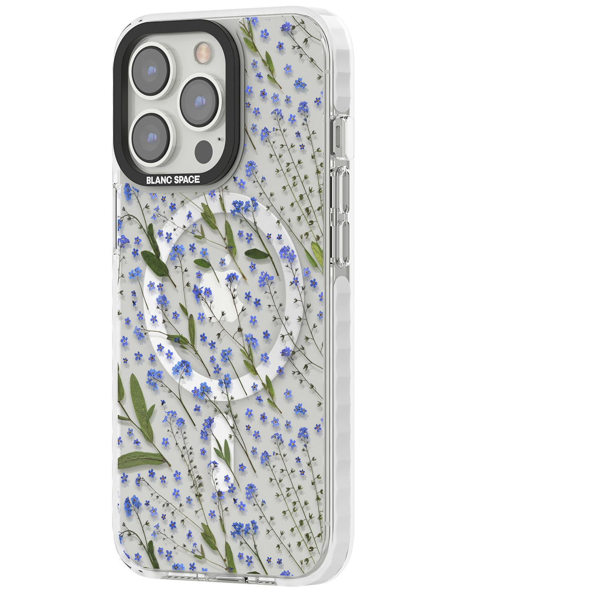 Blue Meadow iPhone 13 Pro / iPhone 13 Pro Max / iPhone 14 Pro / iPhone 14 Pro Max / iPhone 15 Pro / iPhone 15 Pro Max Impact Pro Clear Phone Case side