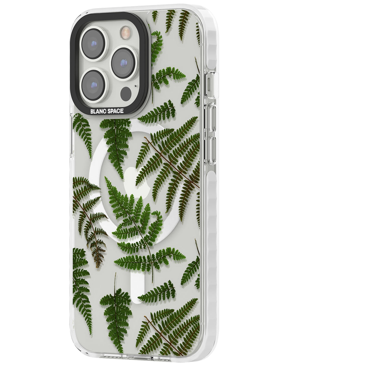 Leafy Ferns iPhone 13 Pro / iPhone 13 Pro Max / iPhone 14 Pro / iPhone 14 Pro Max / iPhone 15 Pro / iPhone 15 Pro Max Impact Pro Clear Phone Case side