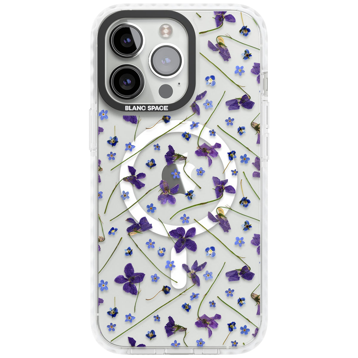 Pressed Violets iPhone 13 Pro / iPhone 13 Pro Max / iPhone 14 Pro / iPhone 14 Pro Max / iPhone 15 Pro / iPhone 15 Pro Max Impact Pro Clear Phone Case front