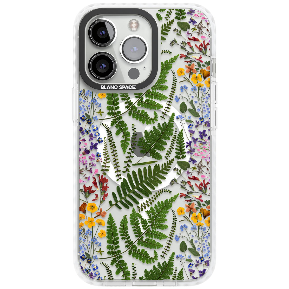 Botanical Fern & Floral iPhone 13 Pro / iPhone 13 Pro Max / iPhone 14 Pro / iPhone 14 Pro Max / iPhone 15 Pro / iPhone 15 Pro Max Impact Pro Clear Phone Case front
