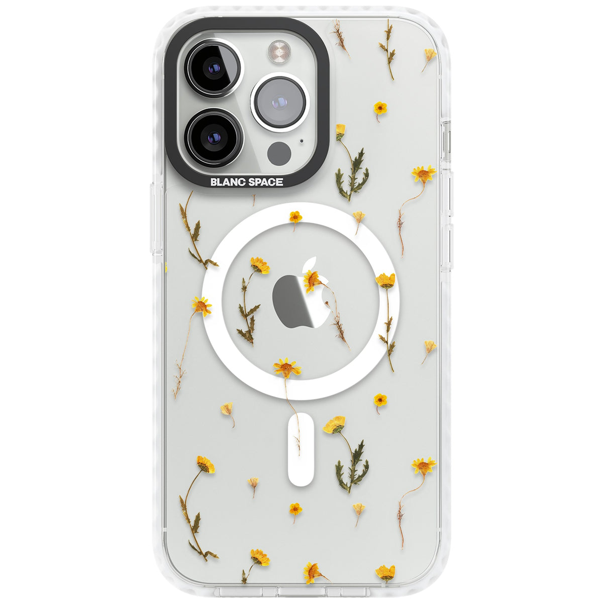 Yellow Wildflower iPhone 13 Pro / iPhone 13 Pro Max / iPhone 14 Pro / iPhone 14 Pro Max / iPhone 15 Pro / iPhone 15 Pro Max Impact Pro Clear Phone Case front