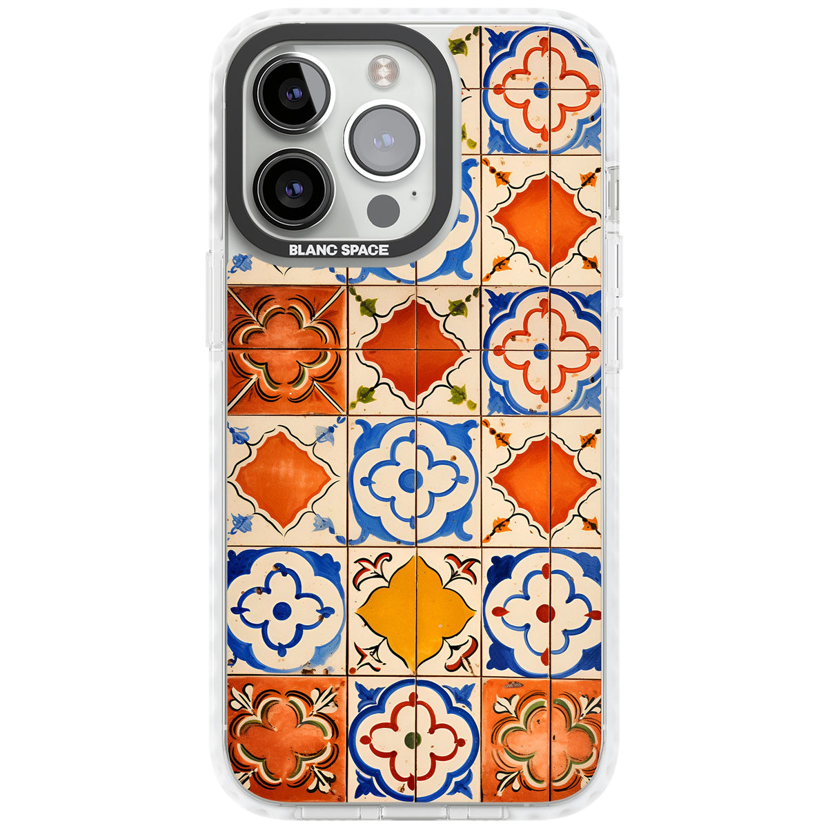 Spanish Mosaic iPhone 13 Pro / iPhone 13 Pro Max / iPhone 14 Pro / iPhone 14 Pro Max / iPhone 15 Pro / iPhone 15 Pro Max Impact Pro Clear Phone Case front