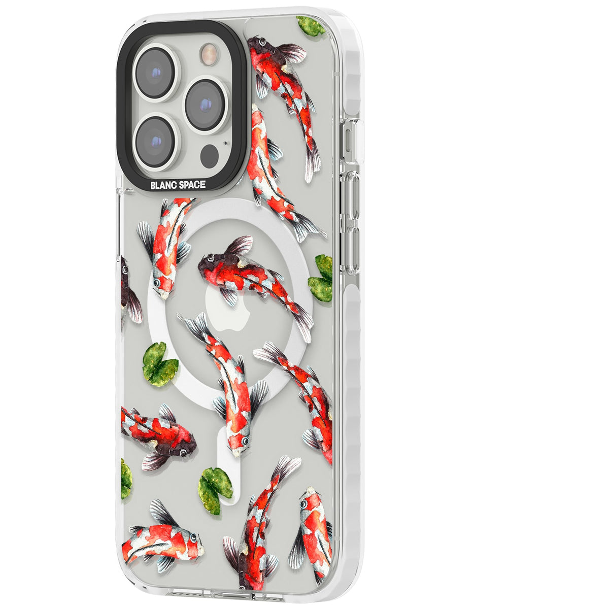Koi Fish In Watercolour iPhone 13 Pro / iPhone 13 Pro Max / iPhone 14 Pro / iPhone 14 Pro Max / iPhone 15 Pro / iPhone 15 Pro Max Impact Pro Clear Phone Case side