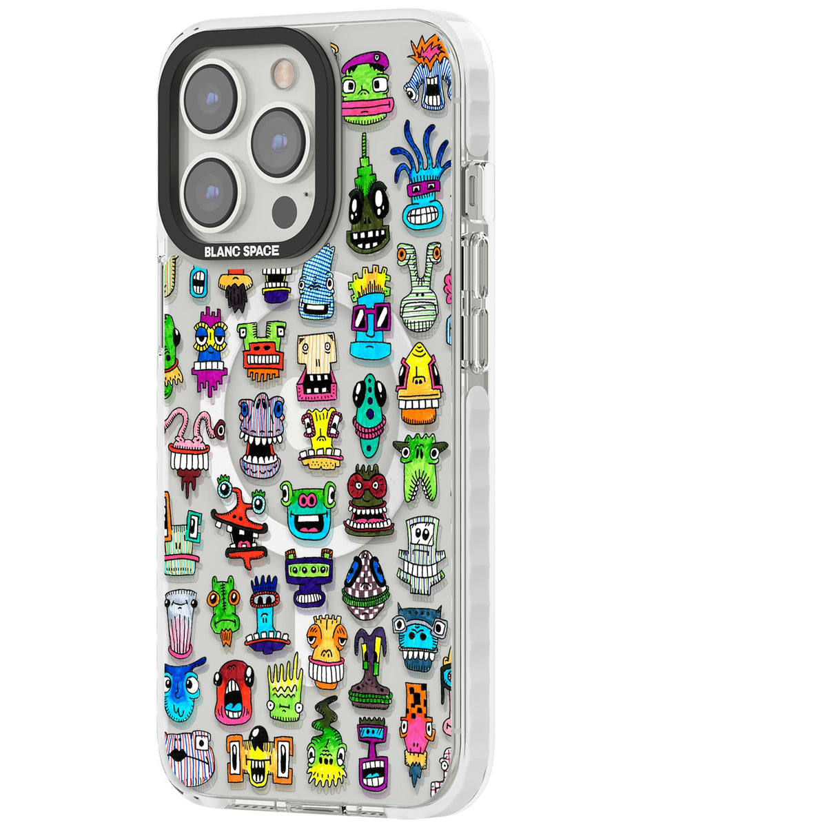 Monster Mash iPhone 13 Pro / iPhone 13 Pro Max / iPhone 14 Pro / iPhone 14 Pro Max / iPhone 15 Pro / iPhone 15 Pro Max Impact Pro Clear Phone Case side