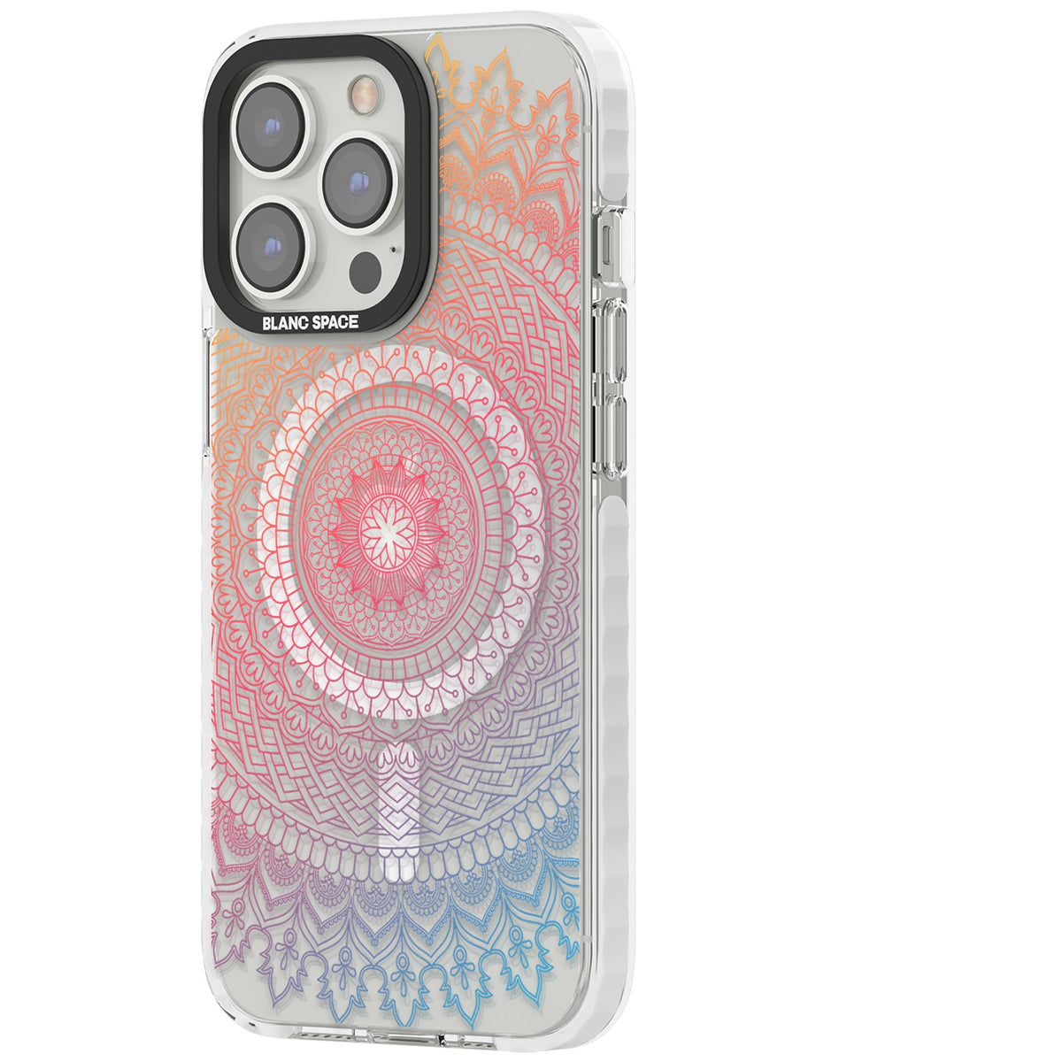 Pastel Mandala iPhone 13 Pro / iPhone 13 Pro Max / iPhone 14 Pro / iPhone 14 Pro Max / iPhone 15 Pro / iPhone 15 Pro Max Impact Pro Clear Phone Case side