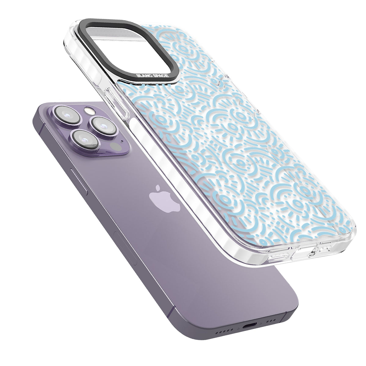Memphis Sky iPhone 13 Pro / iPhone 13 Pro Max / iPhone 14 Pro / iPhone 14 Pro Max / iPhone 15 Pro / iPhone 15 Pro Max Impact Pro Clear Phone Case angled