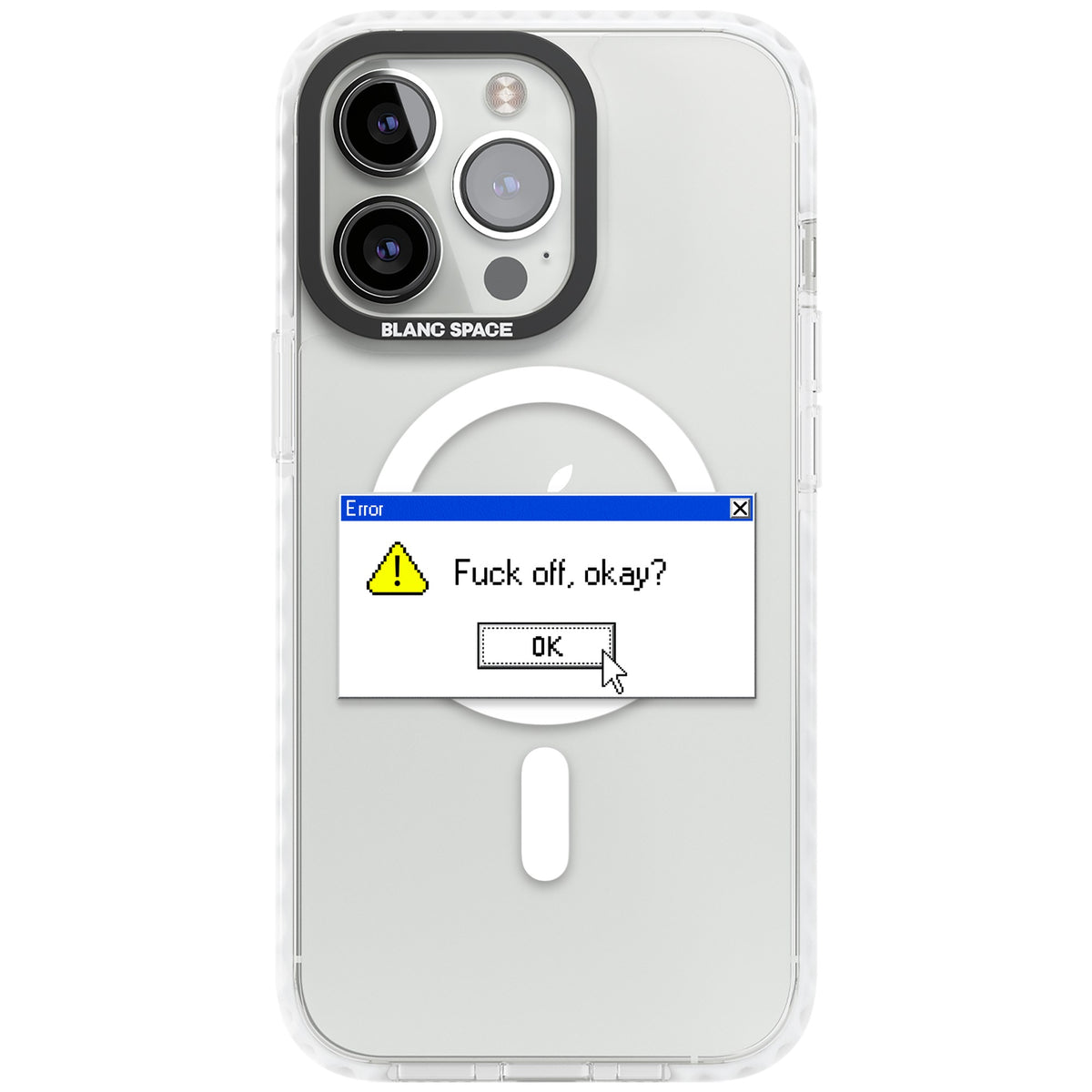 F Ck Off Okay Exe iPhone 13 Pro / iPhone 13 Pro Max / iPhone 14 Pro / iPhone 14 Pro Max / iPhone 15 Pro / iPhone 15 Pro Max Impact Pro Clear Phone Case front