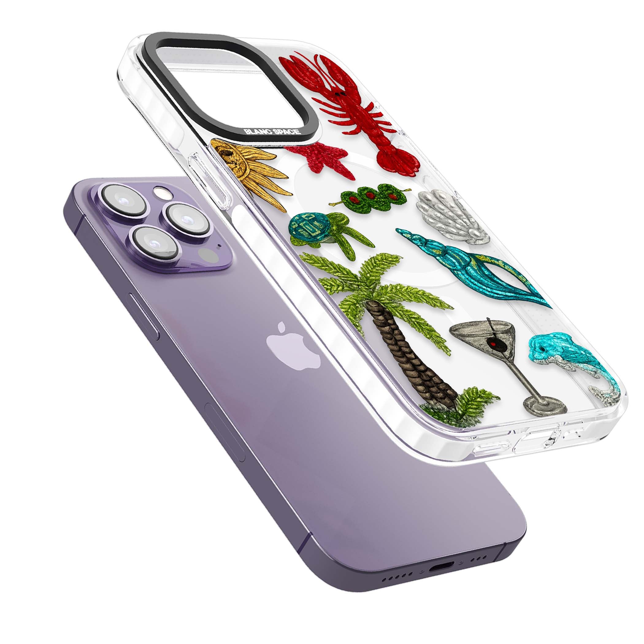Painted Coastal Pattern coastal iPhone case | Impact Magsafe case for iPhone 13 Pro, iPhone 14 Pro, iPhone 15 Pro