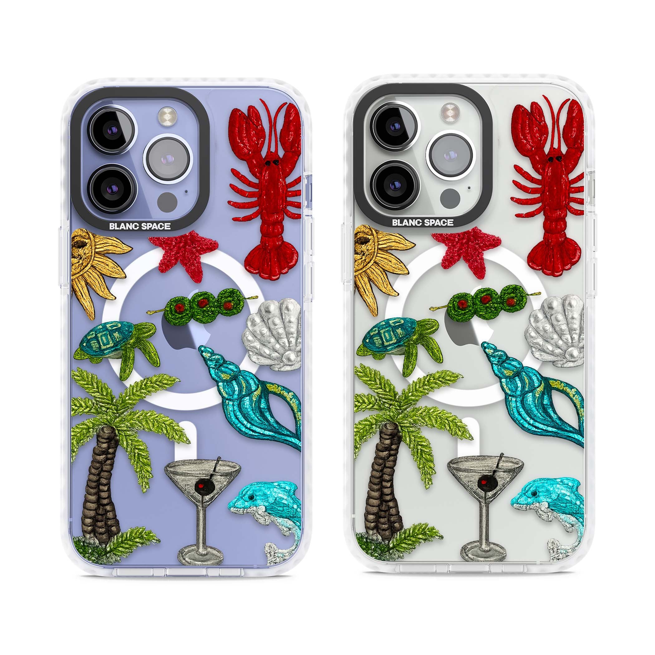 Painted Coastal Pattern coastal iPhone case | Impact Magsafe case for iPhone 13 Pro, iPhone 14 Pro, iPhone 15 Pro
