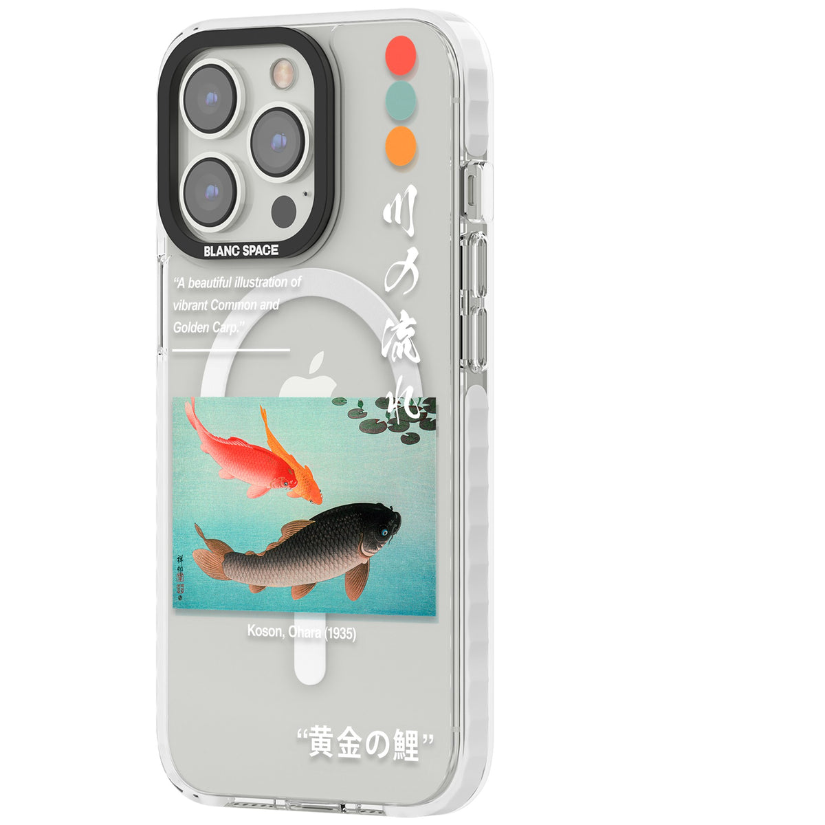 Golden Carp iPhone 13 Pro / iPhone 13 Pro Max / iPhone 14 Pro / iPhone 14 Pro Max / iPhone 15 Pro / iPhone 15 Pro Max Impact Pro Clear Phone Case side