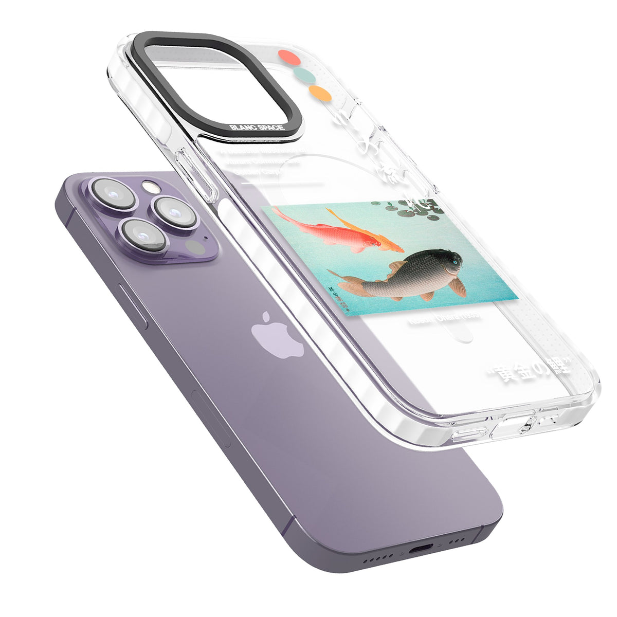 Golden Carp iPhone 13 Pro / iPhone 13 Pro Max / iPhone 14 Pro / iPhone 14 Pro Max / iPhone 15 Pro / iPhone 15 Pro Max Impact Pro Clear Phone Case angled