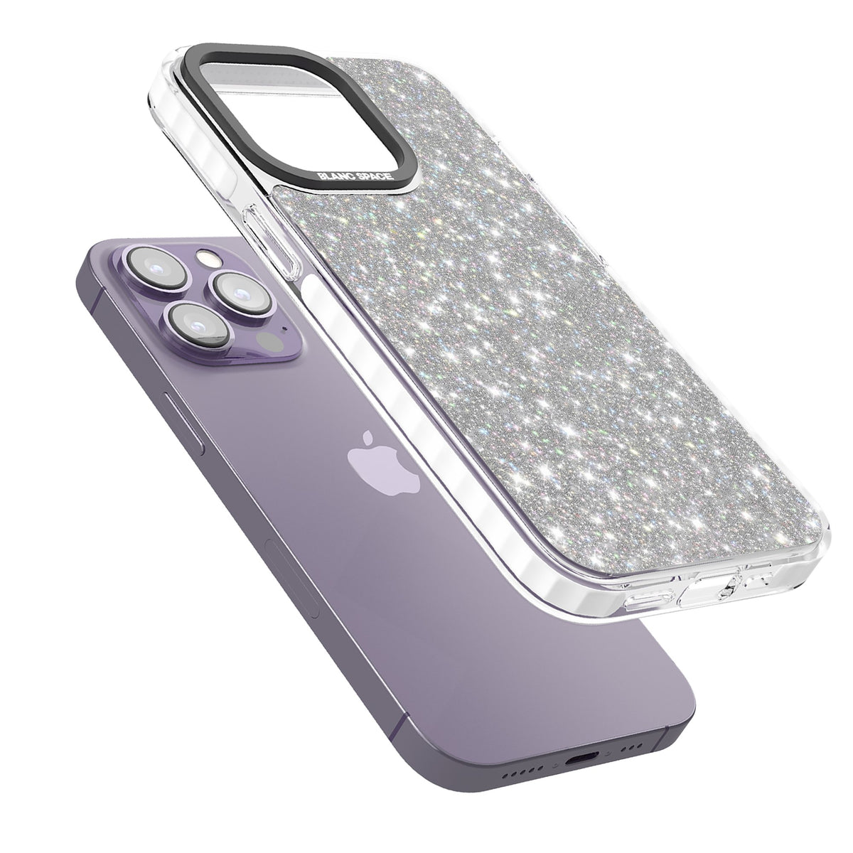 Diamond iPhone 13 Pro / iPhone 13 Pro Max / iPhone 14 Pro / iPhone 14 Pro Max / iPhone 15 Pro / iPhone 15 Pro Max Impact Pro Clear Phone Case angled