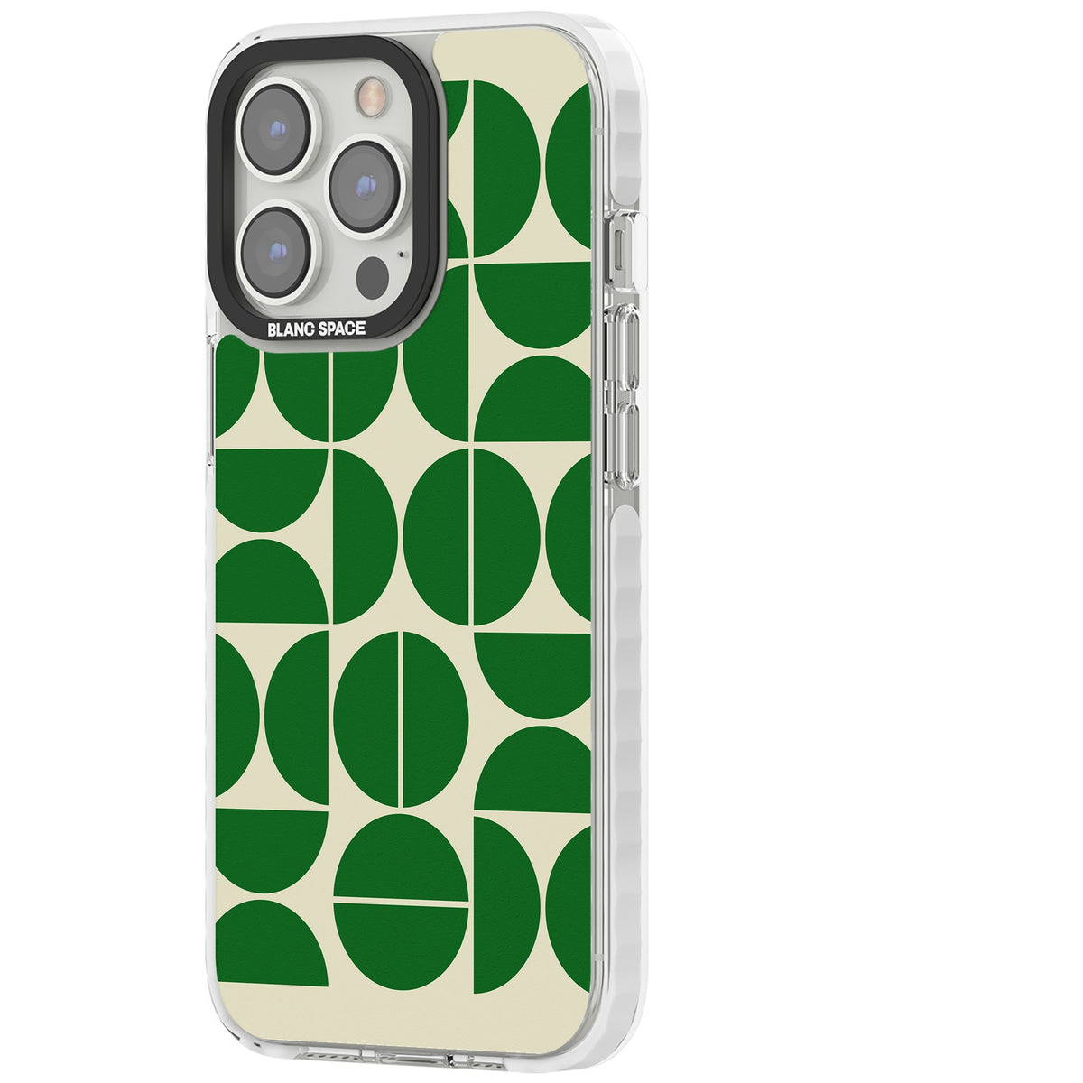 Bauhaus Green iPhone 13 Pro / iPhone 13 Pro Max / iPhone 14 Pro / iPhone 14 Pro Max / iPhone 15 Pro / iPhone 15 Pro Max Impact Pro Clear Phone Case side