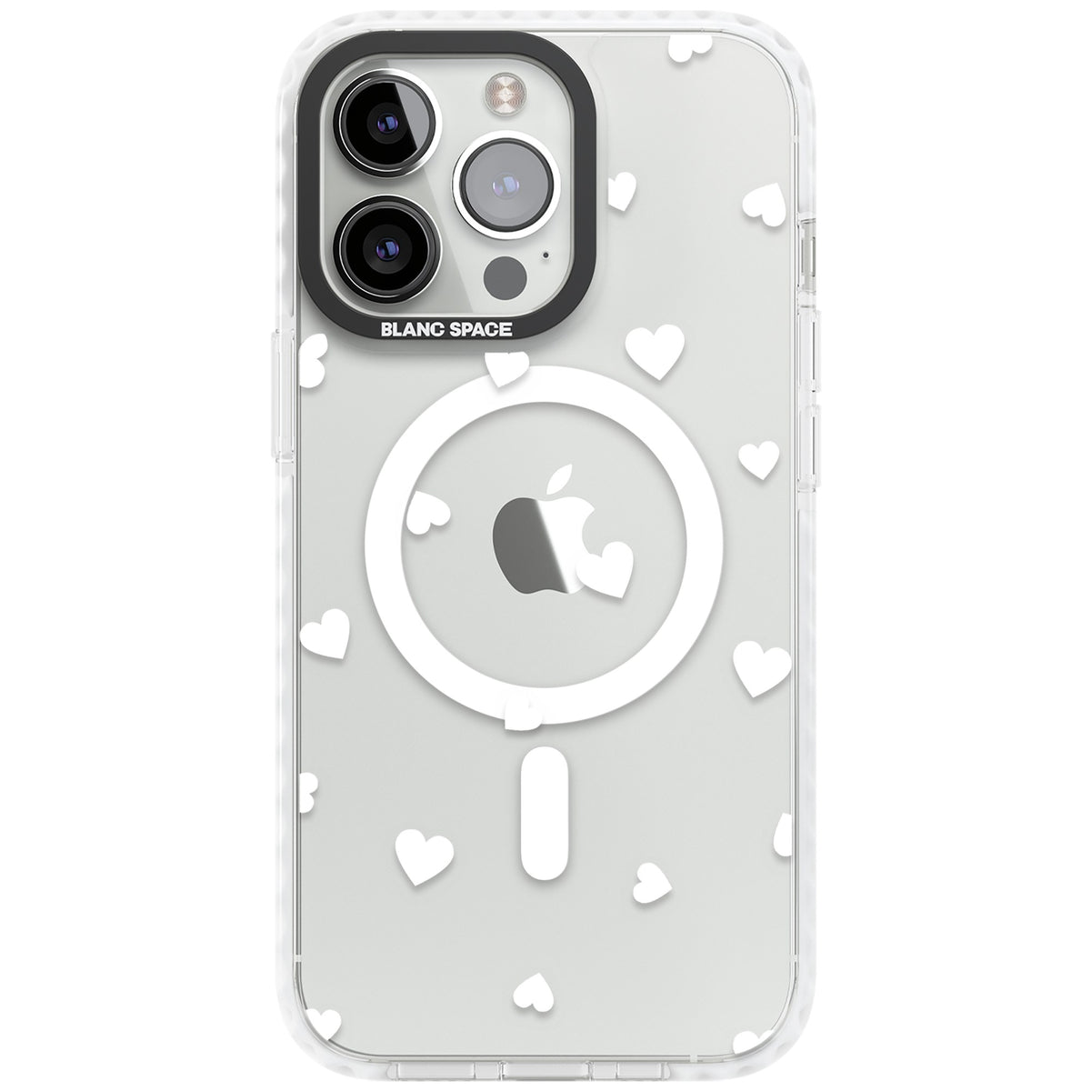 White Hearts iPhone 13 Pro / iPhone 13 Pro Max / iPhone 14 Pro / iPhone 14 Pro Max / iPhone 15 Pro / iPhone 15 Pro Max Impact Pro Clear Phone Case front
