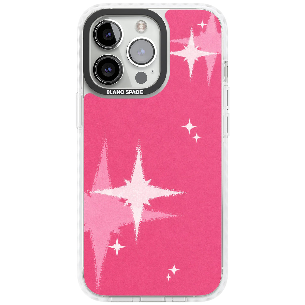 Pink Sparkle iPhone 13 Pro / iPhone 13 Pro Max / iPhone 14 Pro / iPhone 14 Pro Max / iPhone 15 Pro / iPhone 15 Pro Max Impact Pro Clear Phone Case front