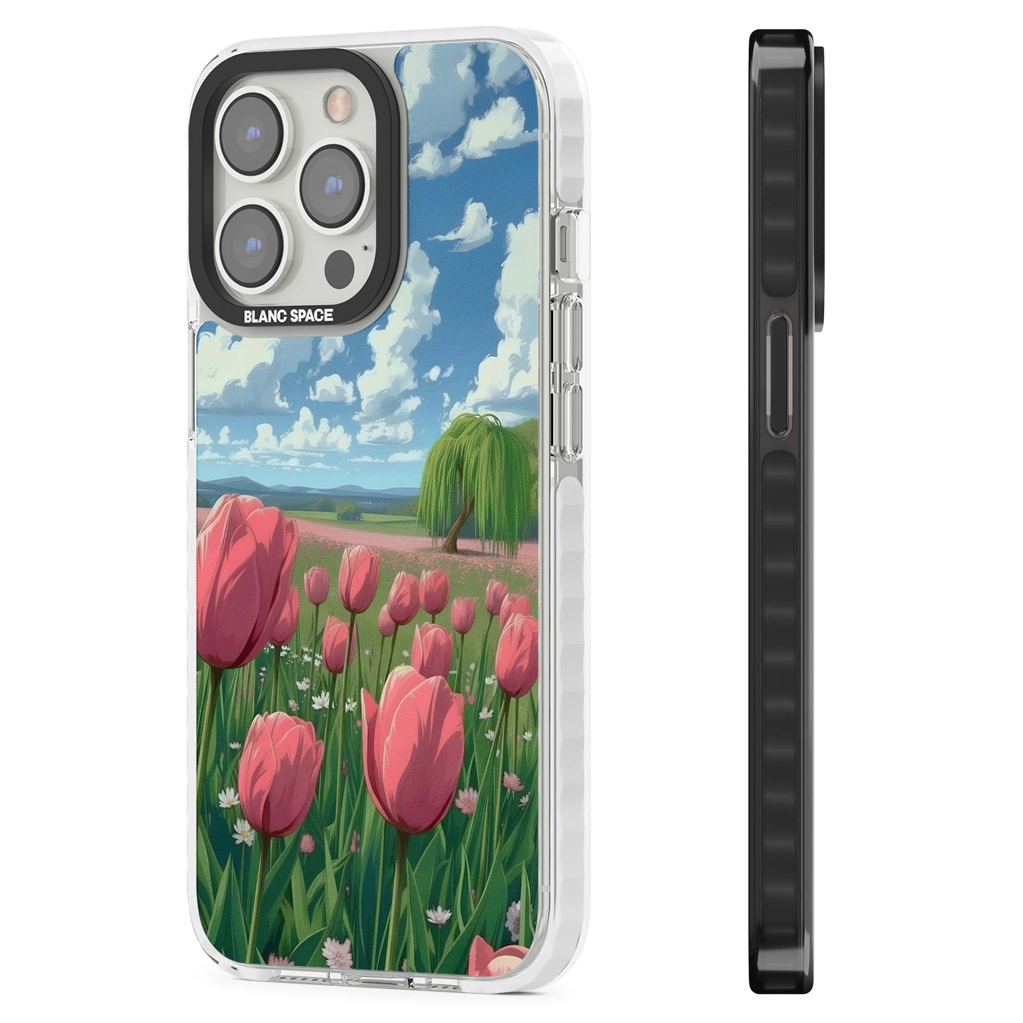 Willow By The Pink Tulips floral iPhone case | Impact Magsafe case for iPhone 13 Pro, iPhone 14 Pro, iPhone 15 Pro