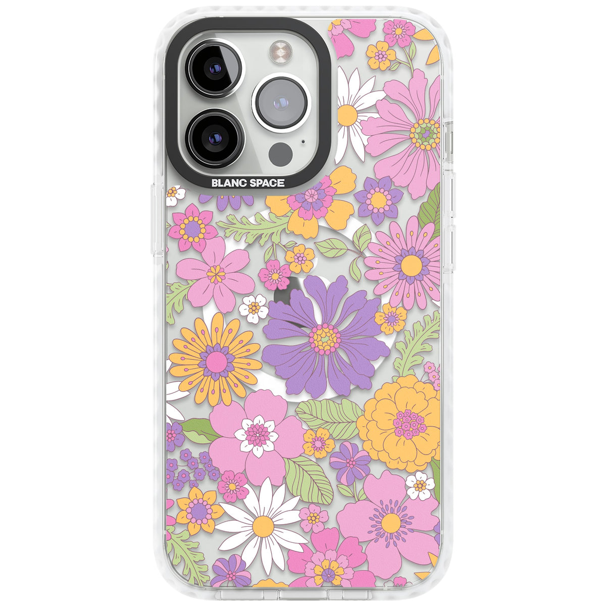 Soft Flowers iPhone 13 Pro / iPhone 13 Pro Max / iPhone 14 Pro / iPhone 14 Pro Max / iPhone 15 Pro / iPhone 15 Pro Max Impact Pro Clear Phone Case front