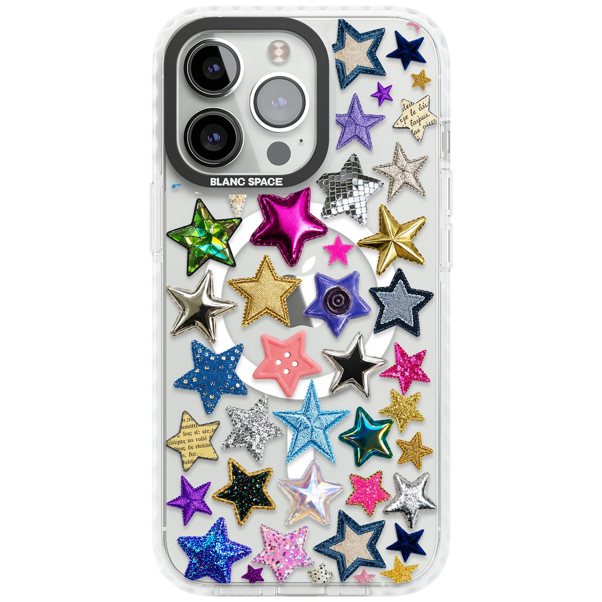 Crafty Star Mix iPhone 13 Pro / iPhone 13 Pro Max / iPhone 14 Pro / iPhone 14 Pro Max / iPhone 15 Pro / iPhone 15 Pro Max Impact Pro Clear Phone Case front