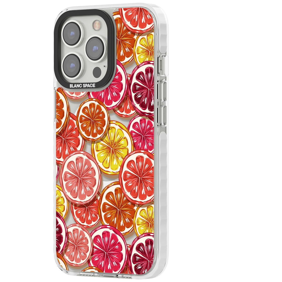 Citrus Fiesta iPhone 13 Pro / iPhone 13 Pro Max / iPhone 14 Pro / iPhone 14 Pro Max / iPhone 15 Pro / iPhone 15 Pro Max Impact Pro Clear Phone Case side