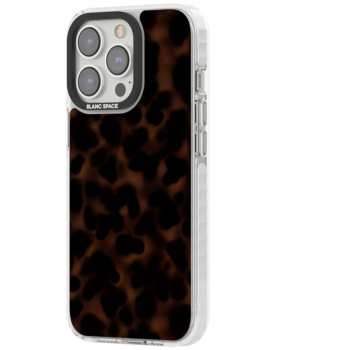 Dark Tortoise Shell old money iPhone case featuring a dark tortoiseshell pattern with amber and black animal print tones iPhone 12 Pro Max / iPhone 13 Pro / iPhone 13 Pro Max / iPhone 14 Pro / iPhone 14 Pro Max / iPhone 15 Pro / iPhone 15 Pro Max Impact Pro Clear Phone Case side