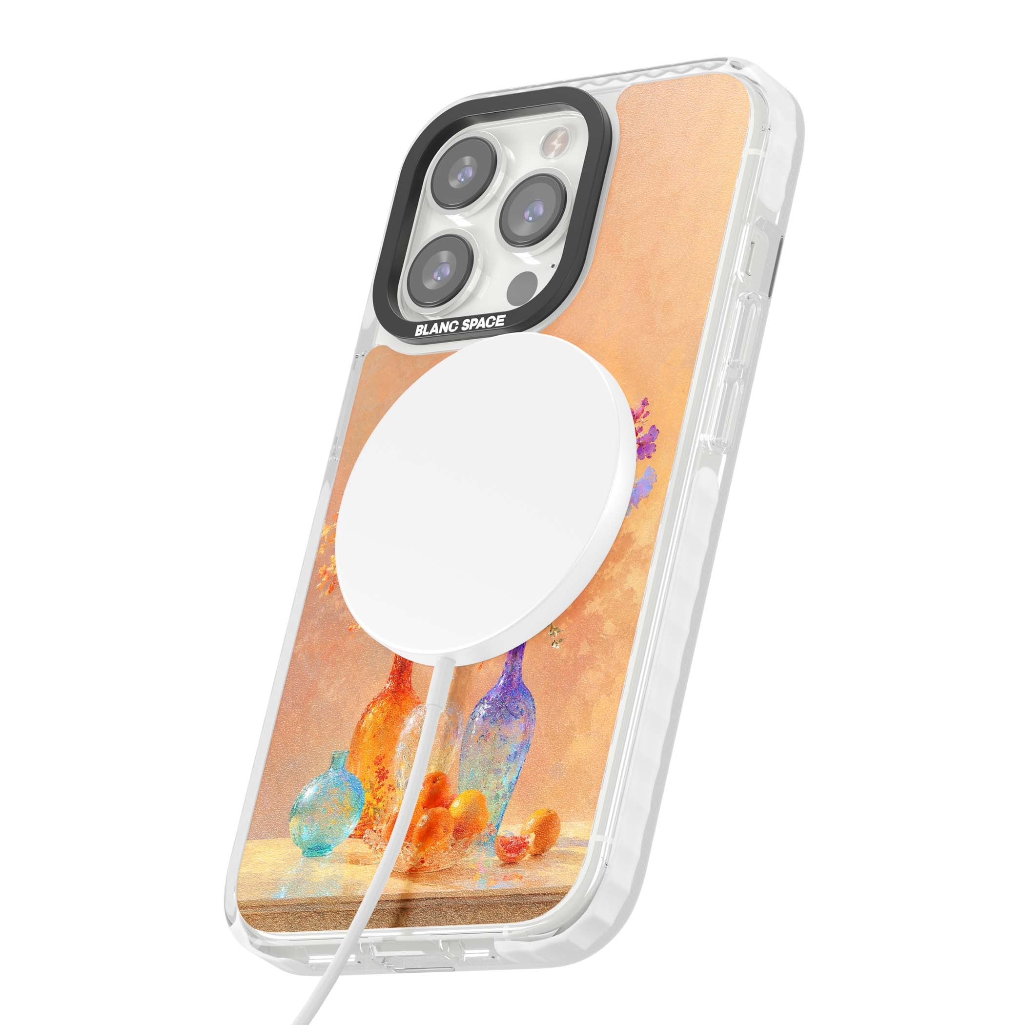 Peach Glass art iPhone case | Impact Magsafe case for iPhone 13 Pro, iPhone 14 Pro, iPhone 15 Pro