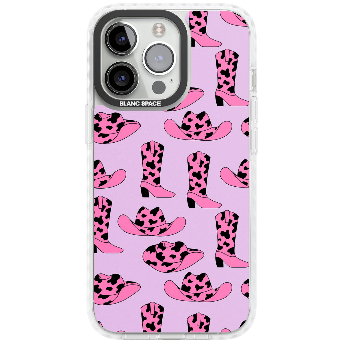 Cow Girl Pattern iPhone 13 Pro / iPhone 13 Pro Max / iPhone 14 Pro / iPhone 14 Pro Max / iPhone 15 Pro / iPhone 15 Pro Max Impact Pro Clear Phone Case front